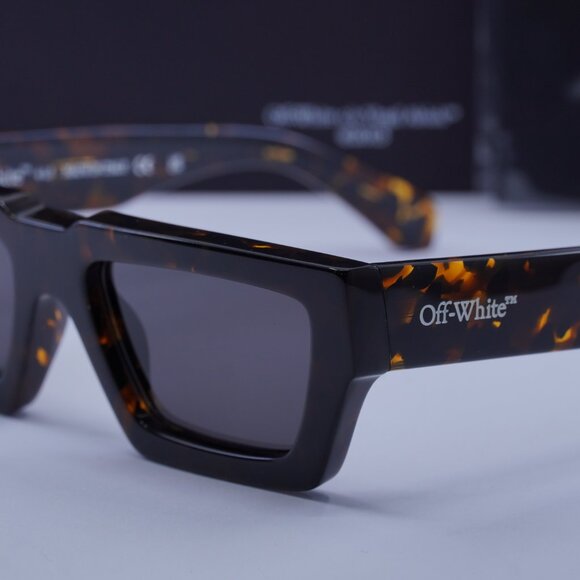 Off-White OERI129 MANCHESTER 6007 Rectangle Sunglasses – Havana/Grey - Picture 4 of 9